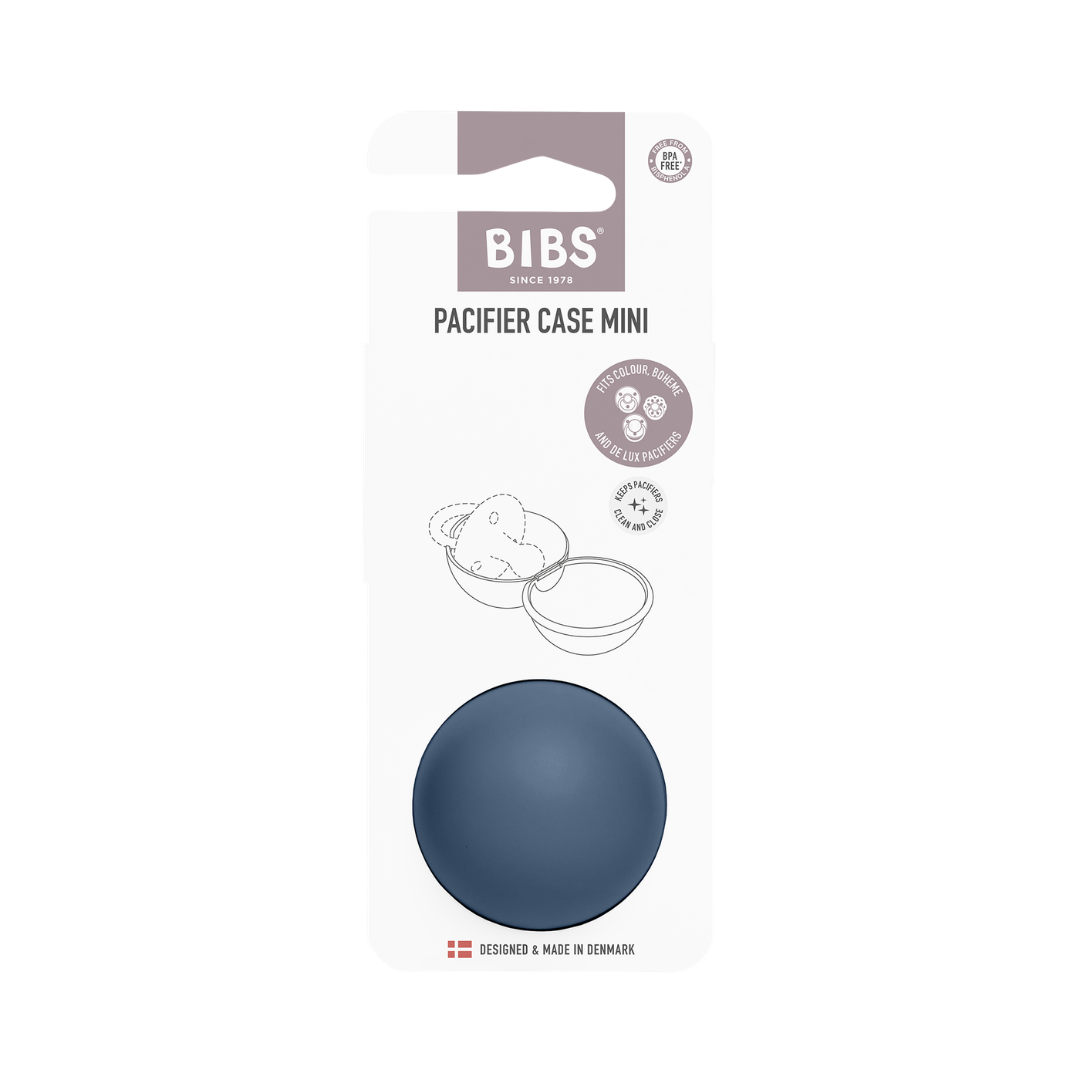 BIBS Colour cumi mini cumitartó tokkal acélkék színben, átlátható  felakasztható csomagolásban