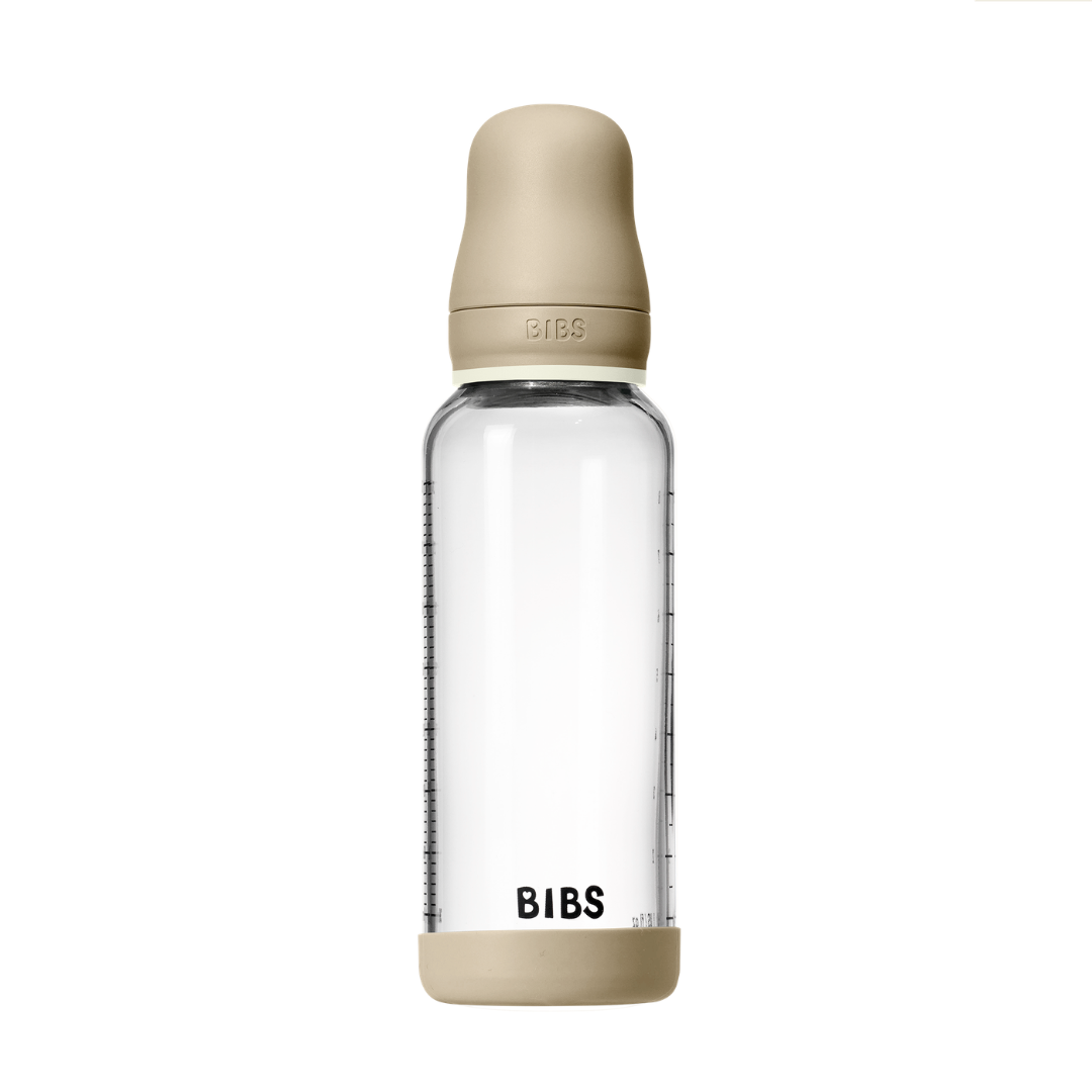 BIBS üveg cumisüvegszett (esti vanília) - 240 ml - latex – összeállított cumisüveg, egyenes elölnézetben