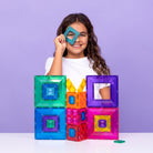 CONNETIX mágneses építőjáték élénk színekben lyukas csempékkel