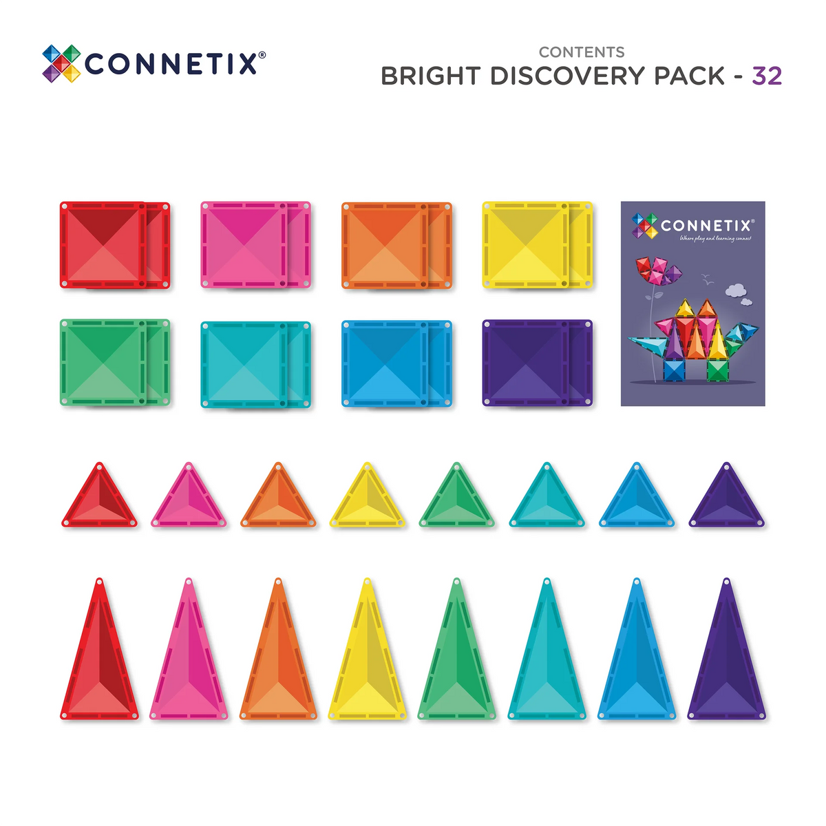A CONNETIX élénk Discovery Pack (32 db) tartalma