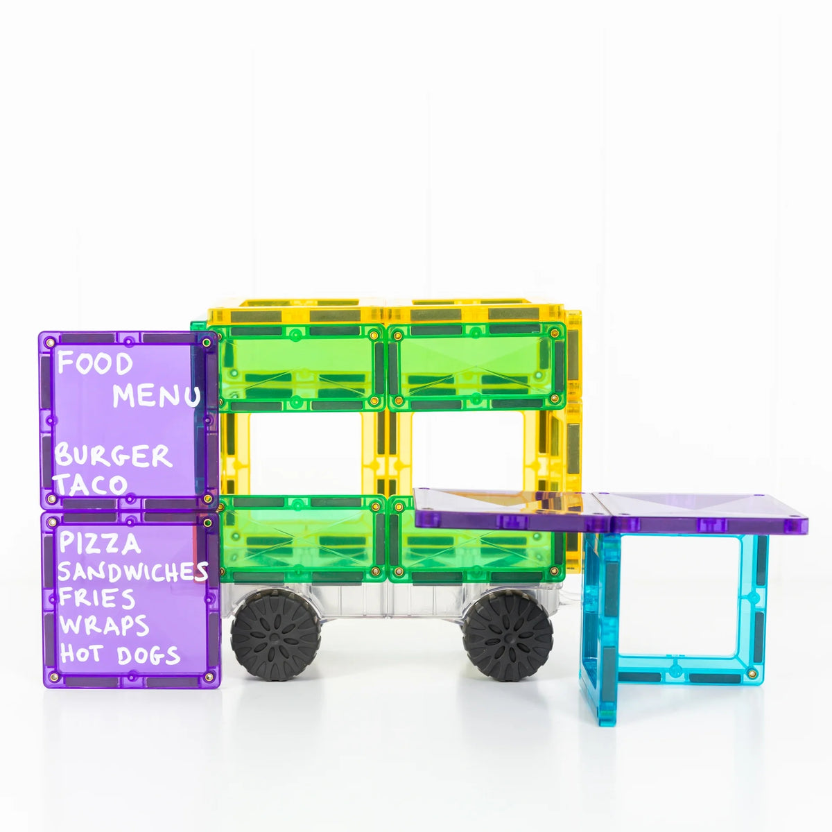 Busz a CONNETIX élénk Transport Pack színes mágneses csempéiből