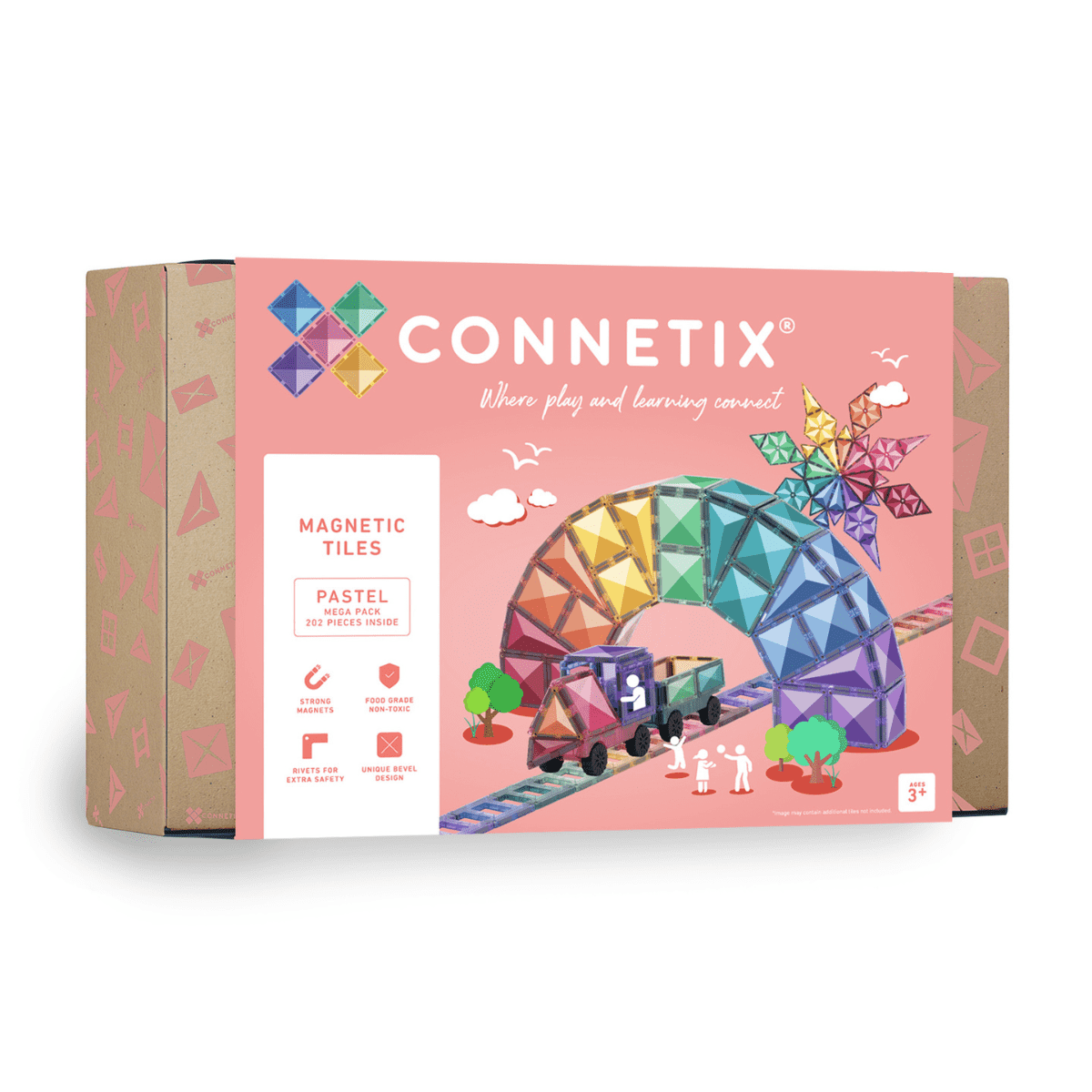 CONNETIX mágneses építőjáték (pasztell) - Mega Pack (202 db)