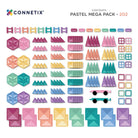 CONNETIX mágneses építőjáték (pasztell) - Mega Pack (202 db) tartalom