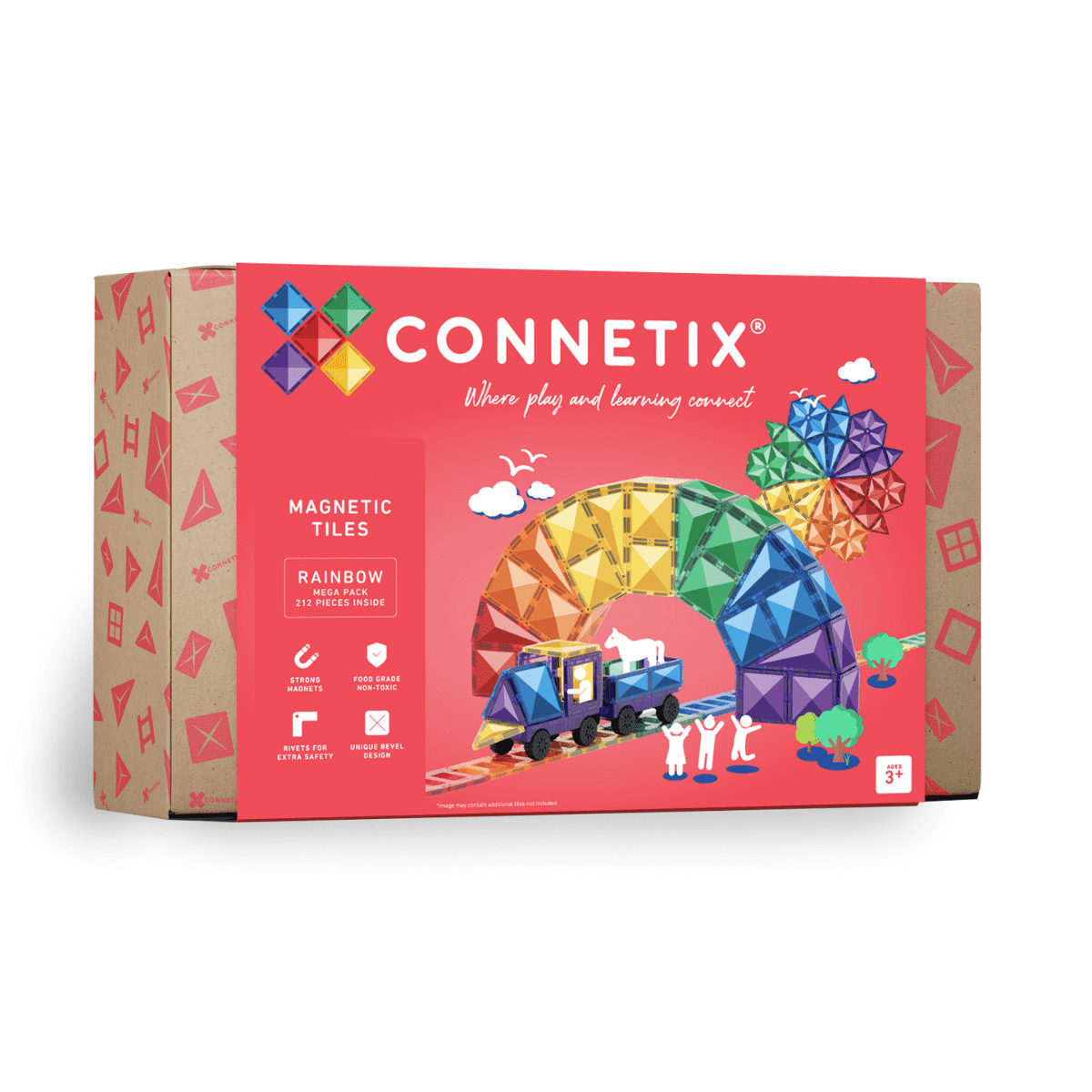 CONNETIX mágneses építőjáték (szivárvány) - Mega Pack (212 db)