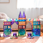 Vár építmény a CONNETIX mágneses építőjáték szivárvány Mega Pack elemeiből