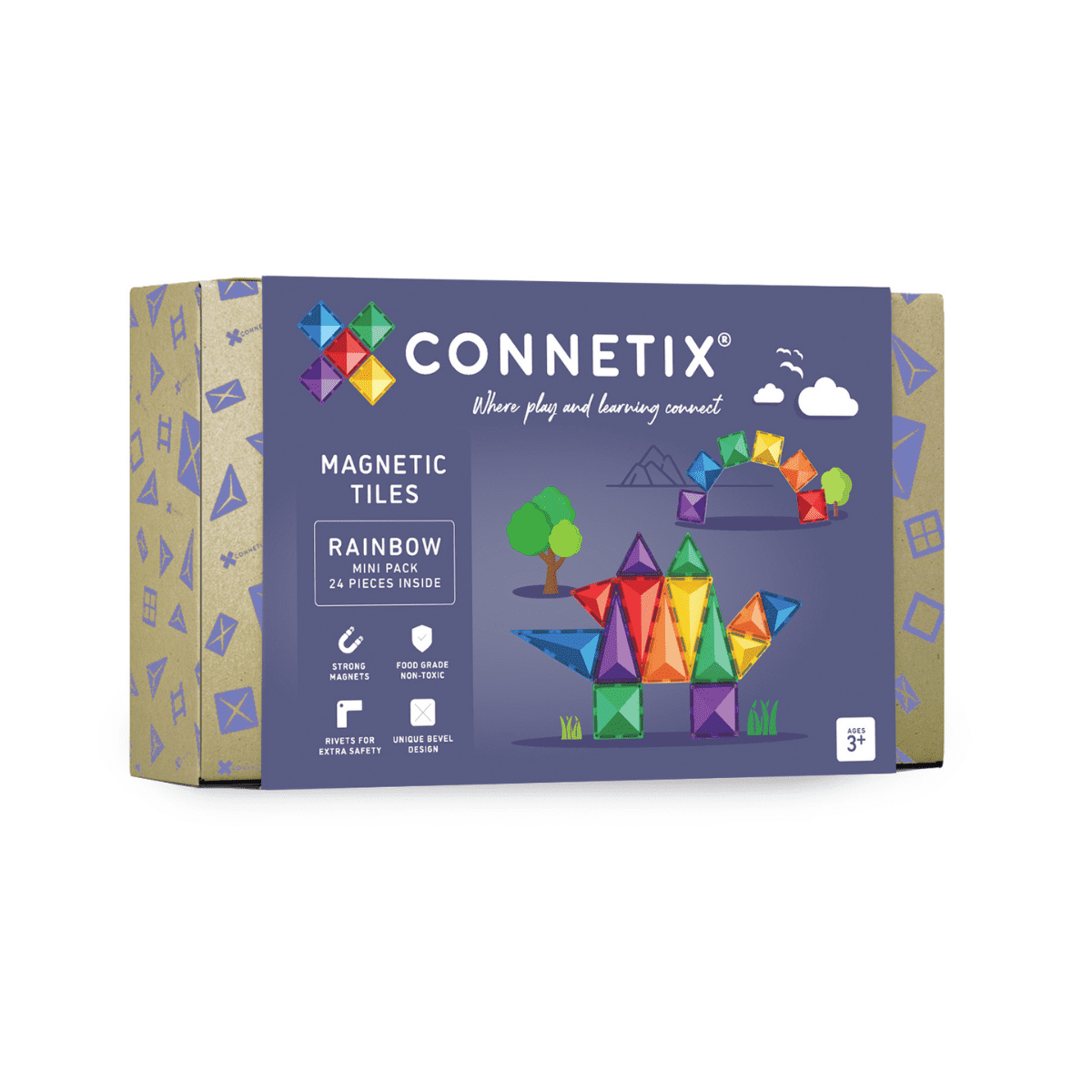 CONNETIX mágneses építőjáték (szivárvány) - Mini Pack (24 db)