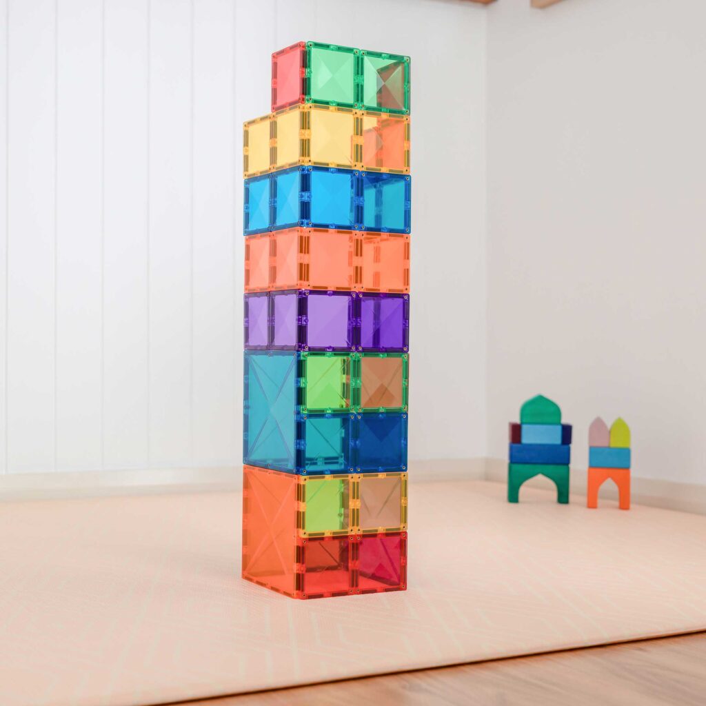 CONNETIX mágneses építőjáték (szivárvány) - Square Pack (42 db)