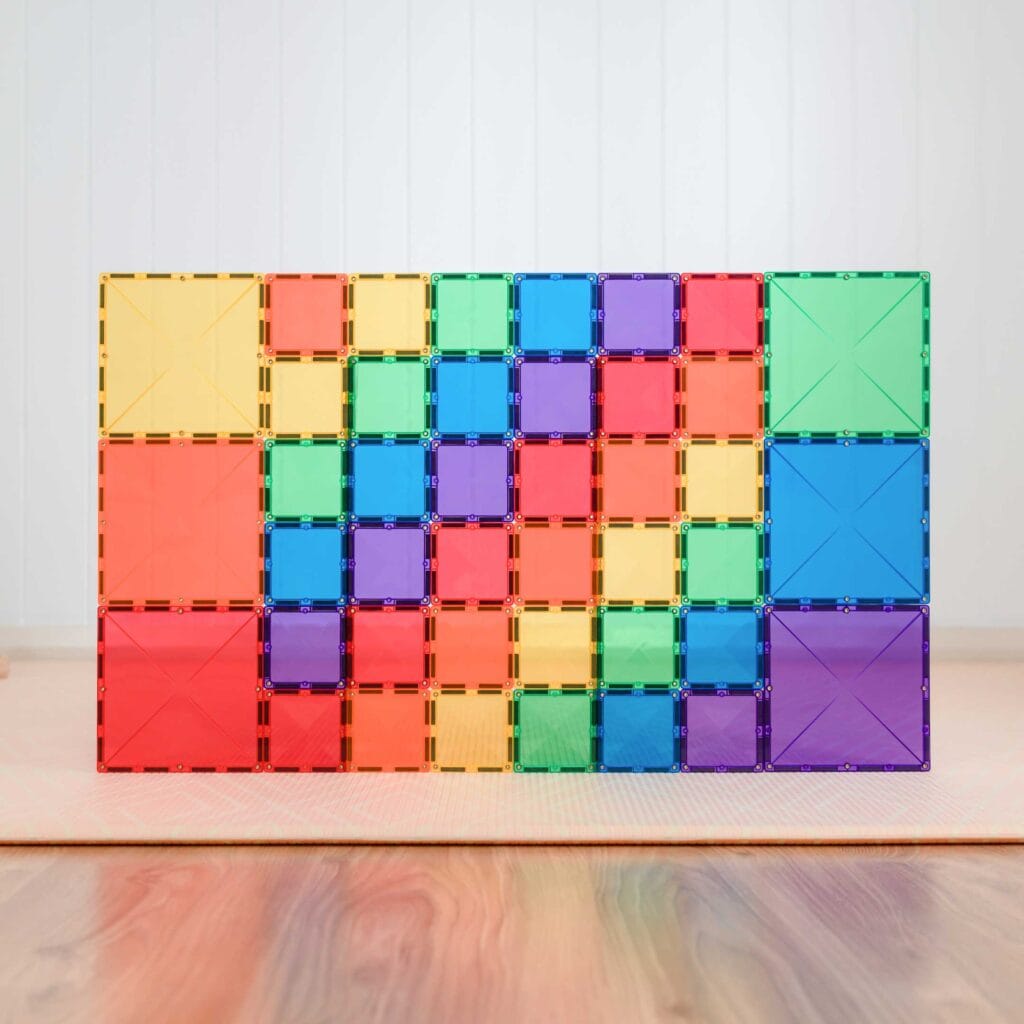 CONNETIX mágneses építőjáték (szivárvány) - Square Pack (42 db)