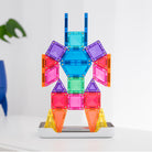 Színes robot figura CONNETIX Travel Pack 32 db-os mini mágneses építőelemekből megépítve