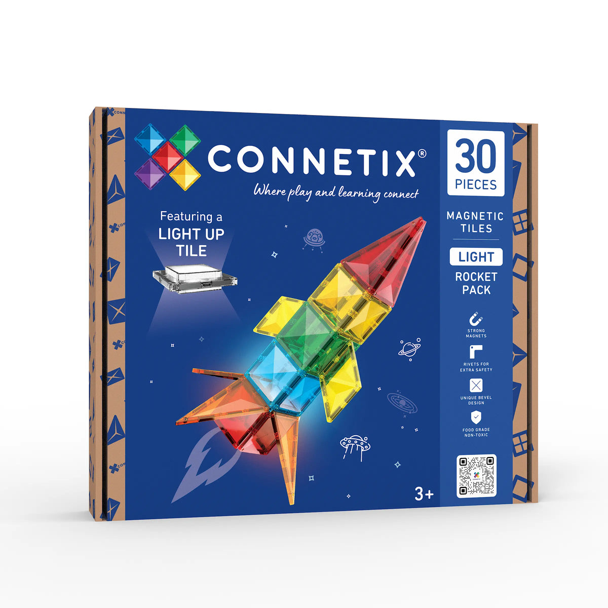 CONNETIX mágneses építőjáték (világító) - Rocket Pack (30 db)