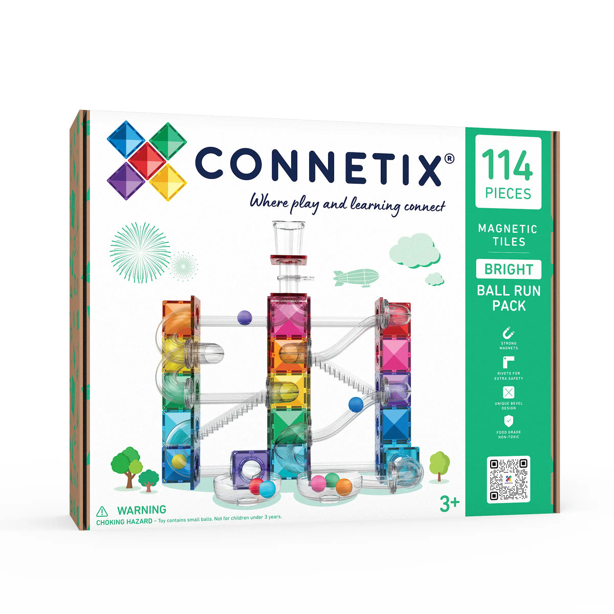 CONNETIX mágneses golyópálya élénk 114 db doboz