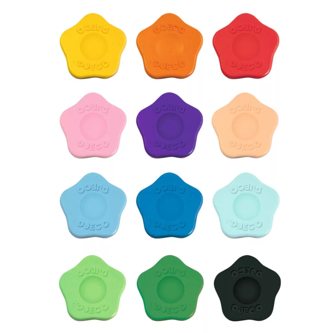 Marokkréta készlet - 12 színű virágforma - 12 flower crayons for toddlers