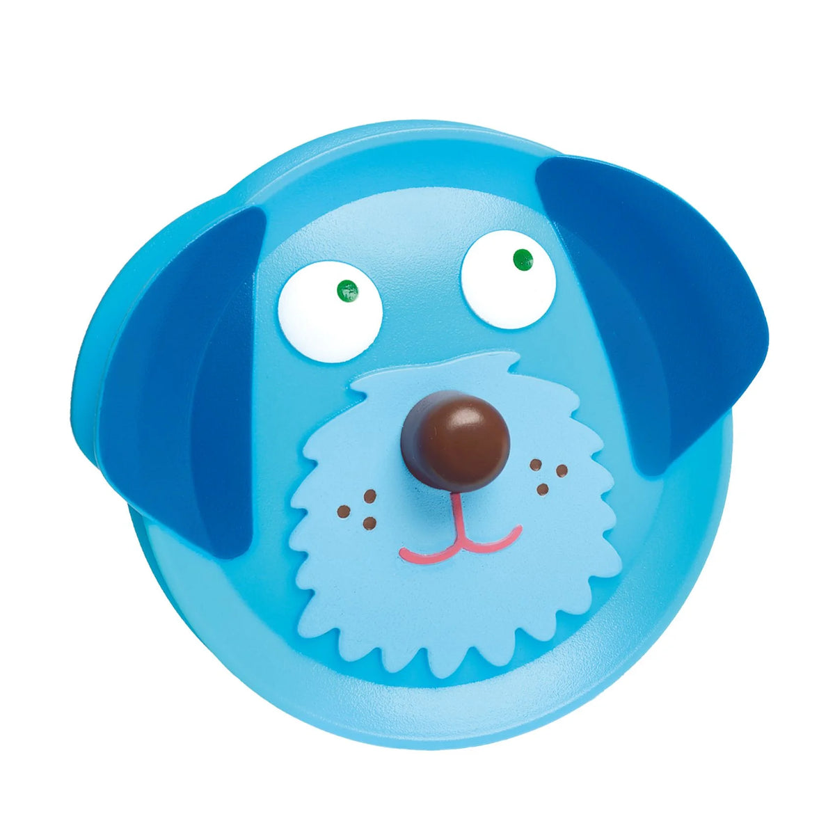 Djeco kék kutyus kártyatartó önmagában – lógó fülű kutyafej barna orral, kis kezekre tervezve
