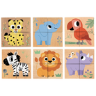 Djeco 4 db fa kockából álló Kockakirakó - Vadállatok