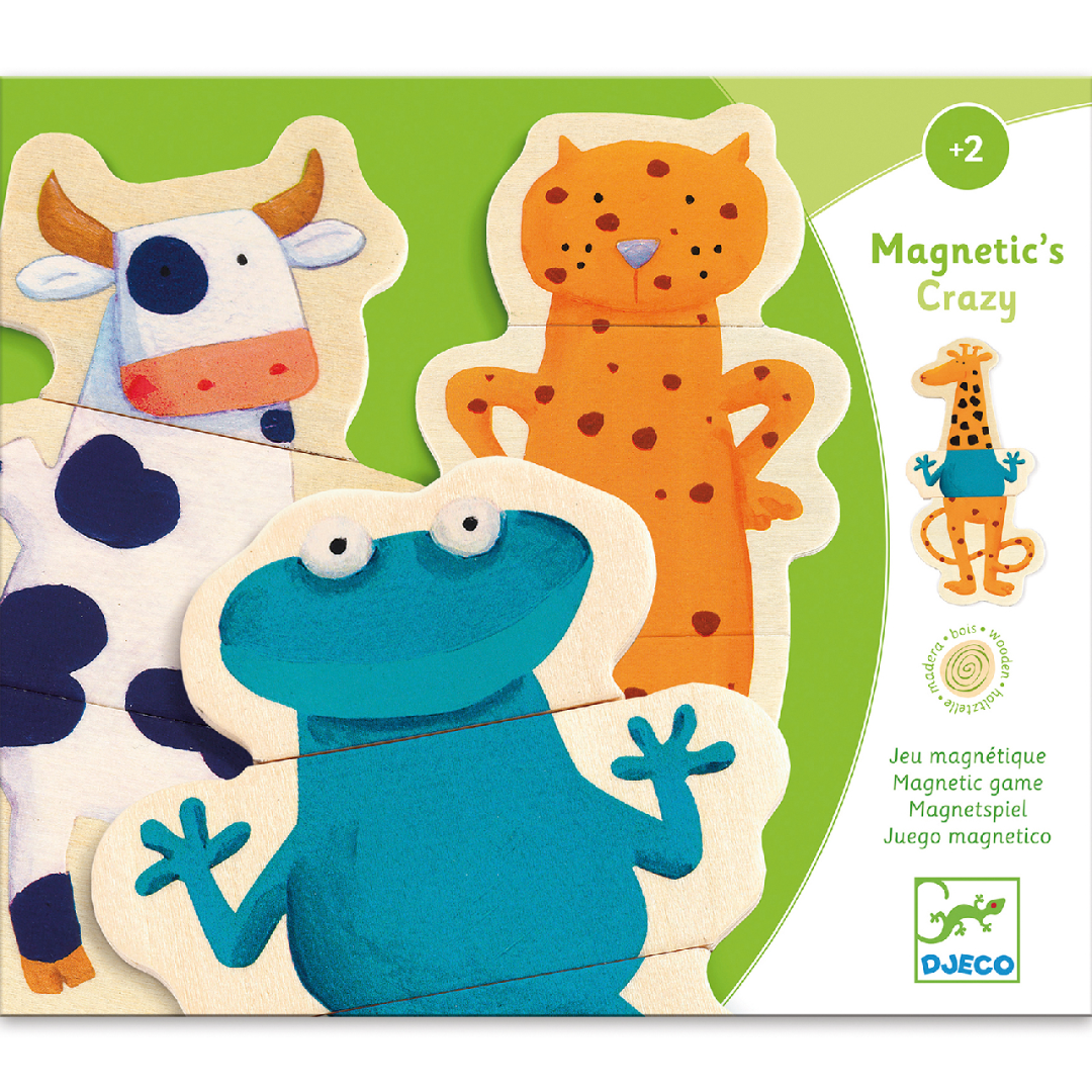 Mágneses képkirakó - Vicces állatok - Crazy animals (Djeco)