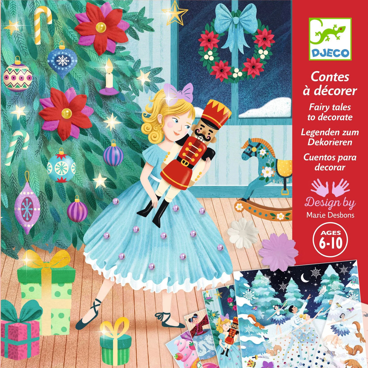 Djeco Fairy tales to decorate – Diótörő doboz előlapja Marie Desbons illusztrációjával, 6–10 éves korig