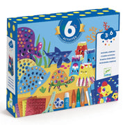 Djeco Tengeri örömök (Seaside delights) 6 az 1-ben kreatív készlet doboza, 3–6 éves korig
