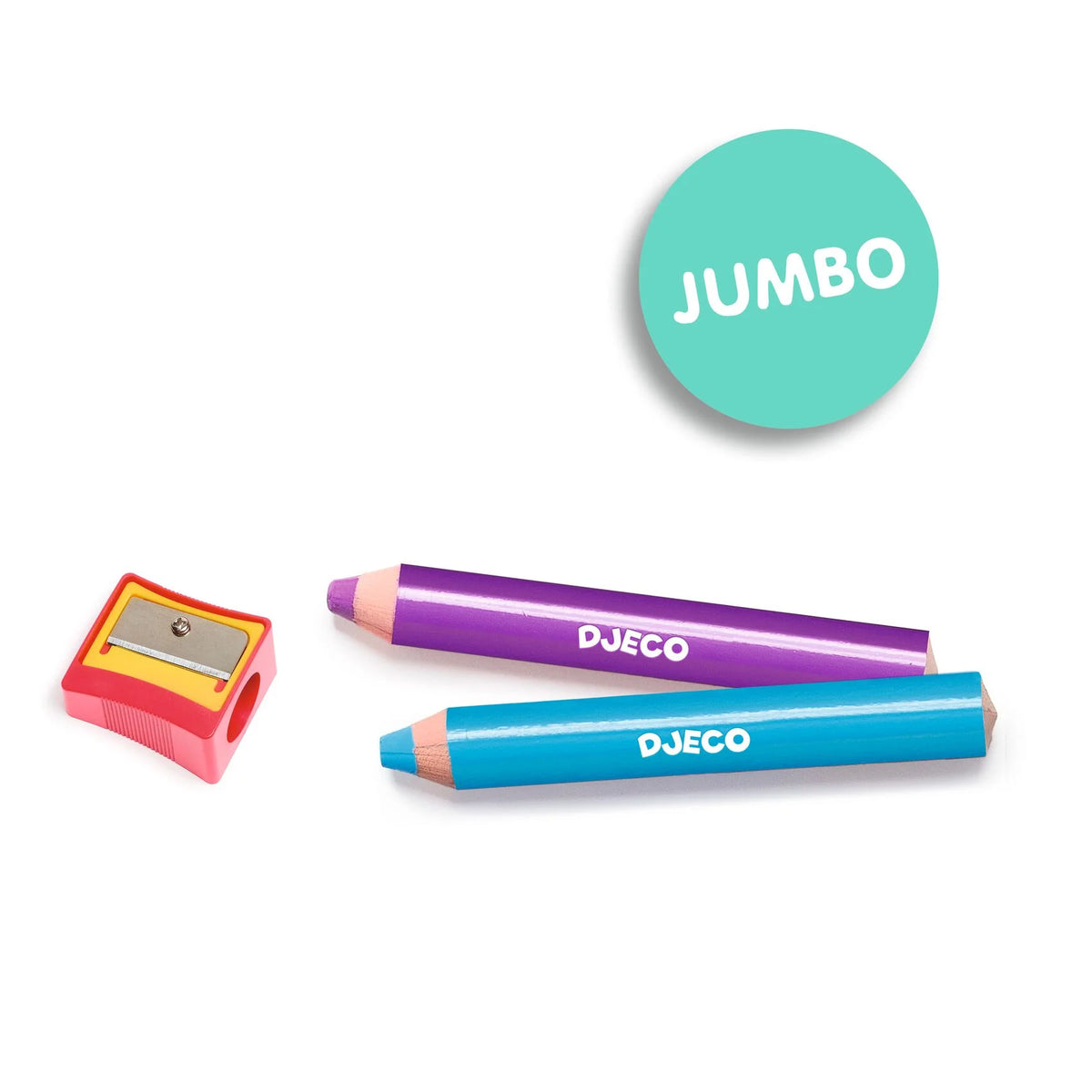 Djeco vastag Jumbo ceruzák és a hozzájuk tartozó vágásvédett hegyező