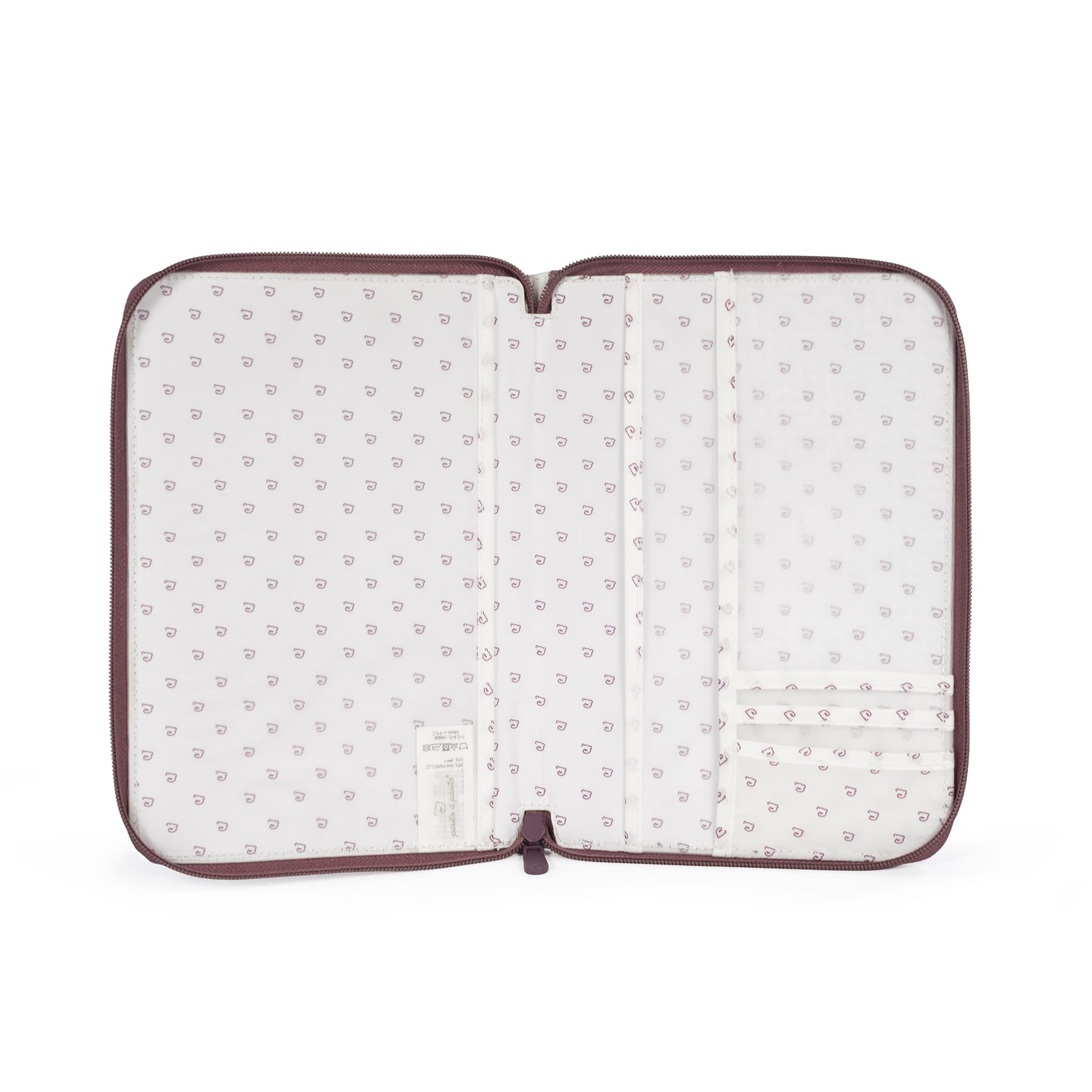 Kinyitott egészségügyi kiskönyv borító a kisbaba fontos dokumentumainak -  Cherry (Csíkos)