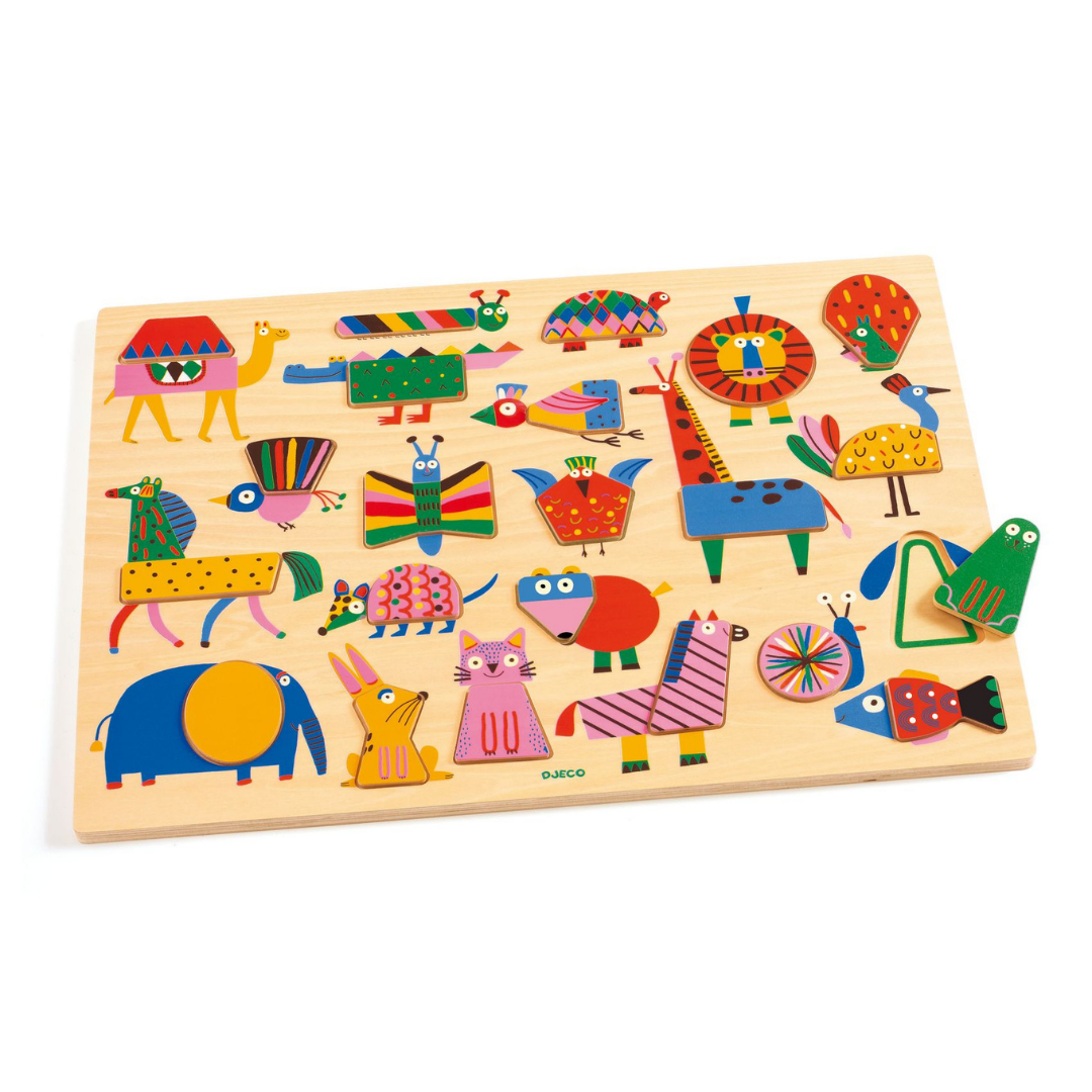Djeco Állati geometria formaberakó puzzle oldalnézetből