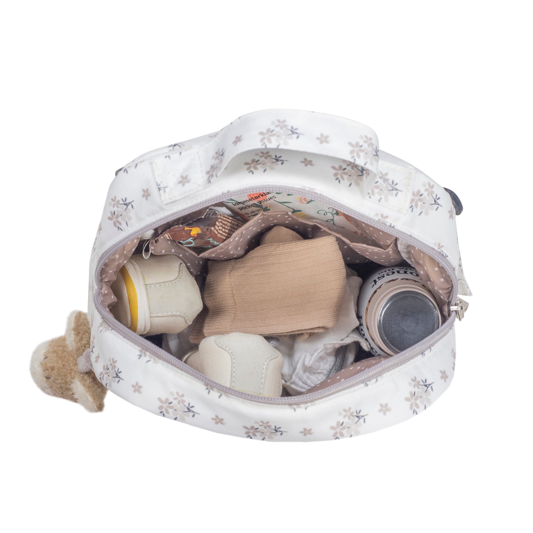 Walking Mum gyerek hátizsák könnyen pakolható rekeszekkel, virágos mintával