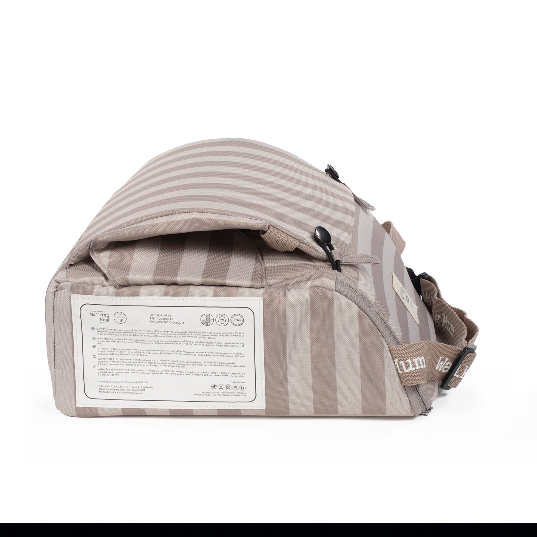 Hordozható textil székmagasító - oldalsó nézet