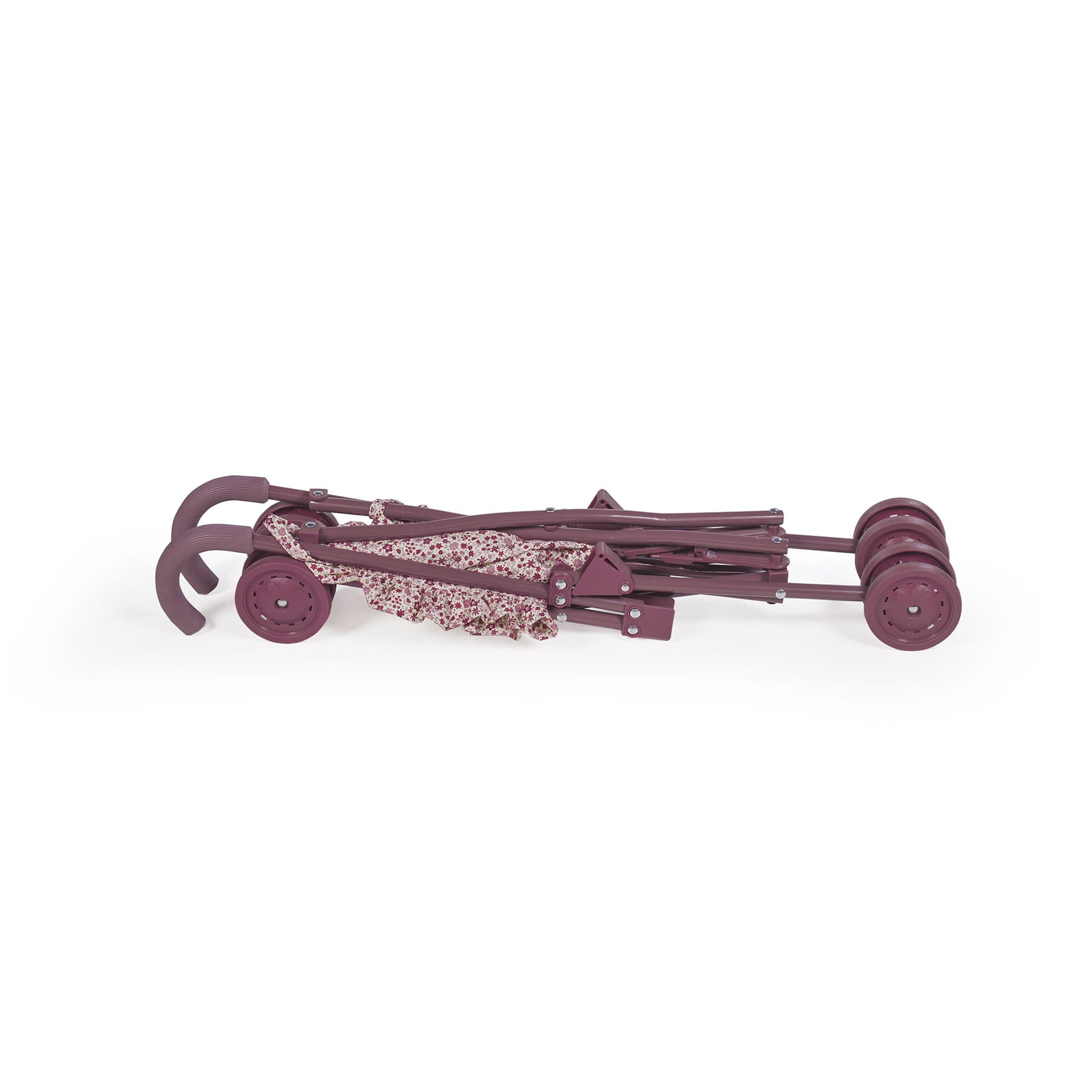 Pasito a Pasito Cherry játék babakocsi összecsukható vázzal, 30–42 cm-es babákhoz