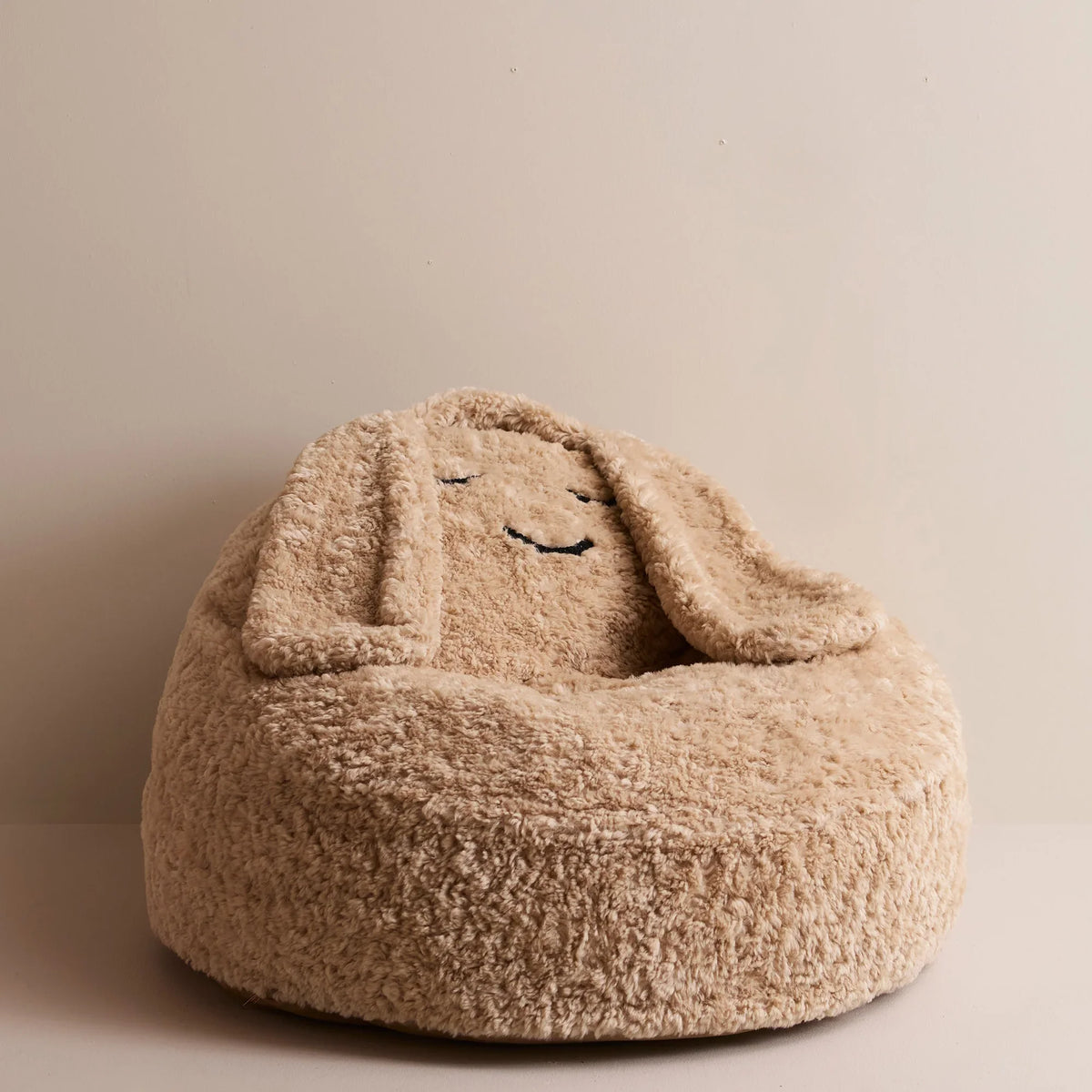 Kid's Concept babzsák fotel plüssös, világosbarna anyagból