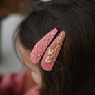 Lanika Aterlier hajcsat pöttyös és virágos mintával, kézzel hímzett 