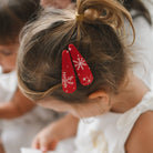 Karácsonyi hajcsat hópehely mintás anyagból - egyedi, kézzel készült