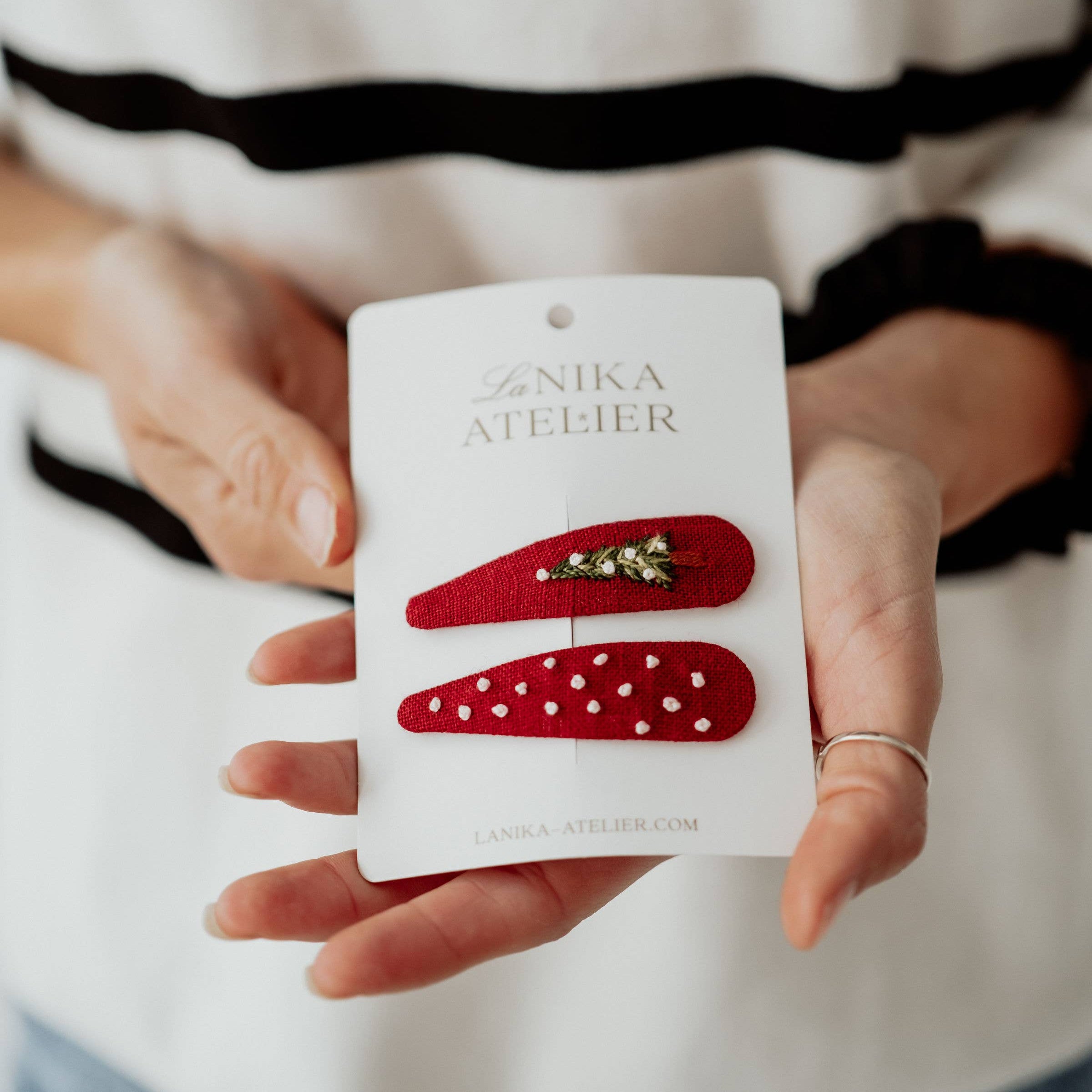 Lanika Atelier karácsonyi hajcsat - piros