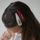 Karácsonyi hajcsatok hímzett részletekkel kislányoknak a Pippadu baba-mama webshopban