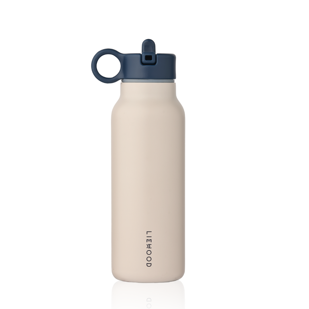 Liewood Falk 350 ml-es gyerek rozsdamentes acél kulacs sötétkék kupakkal