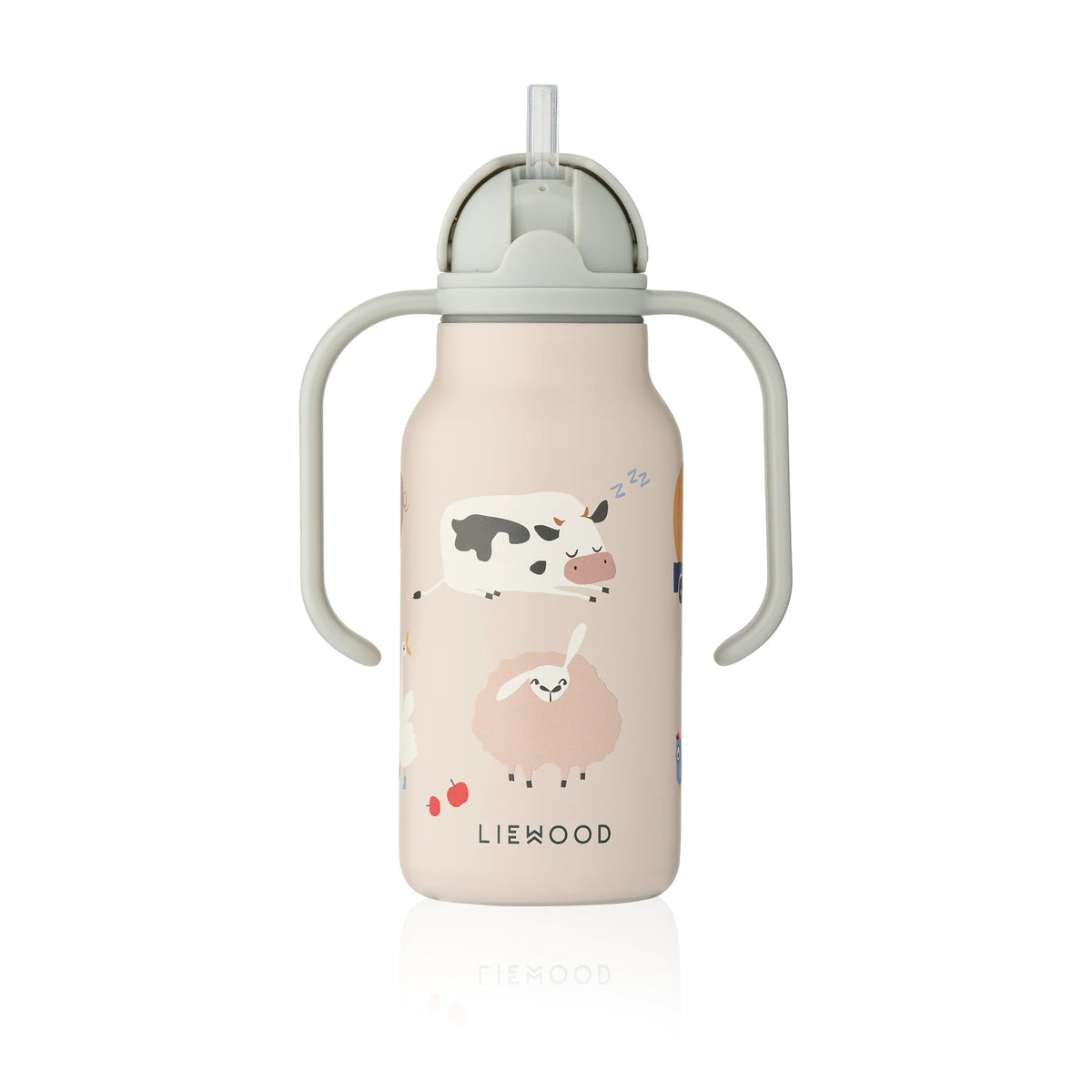 Liewood Kimmie gyerek szívószálas kulacs (250 ml) - farm, nyitott kupakkal, kihajtott szívószállal