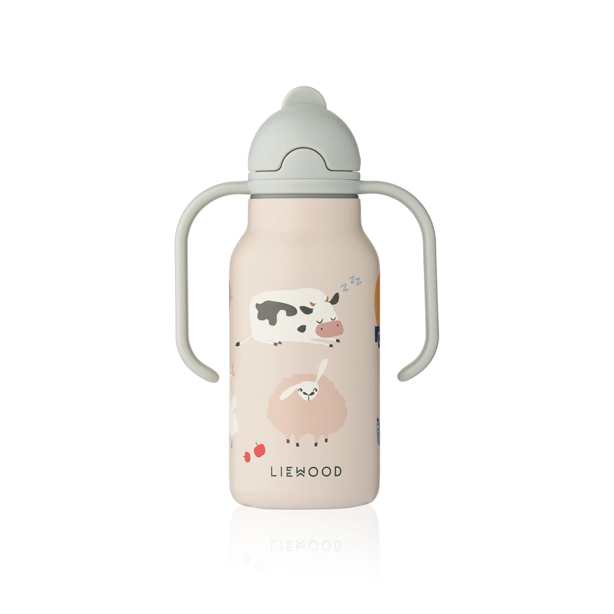 Liewood Kimmie gyerek szívószálas kulacs (250 ml) - farm, zárt kupakkal