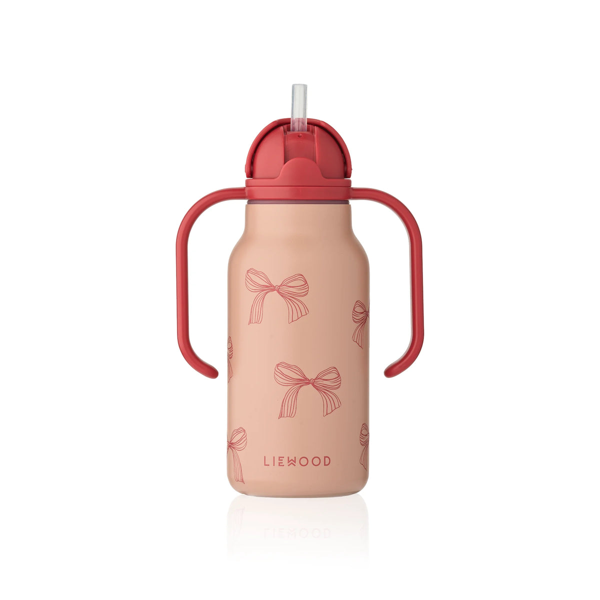 Liewood Kimmie gyerek szívószálas kulacs (250 ml) - masnik, nyitott kupakkal, kihajtott szívószállal