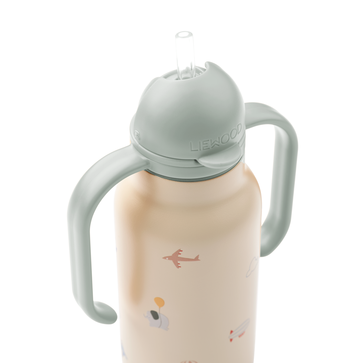 Szívószálas, hőtartó gyerek kulacs repülni jó mintával: Liewood Kimmie kulacs (250 ml)
