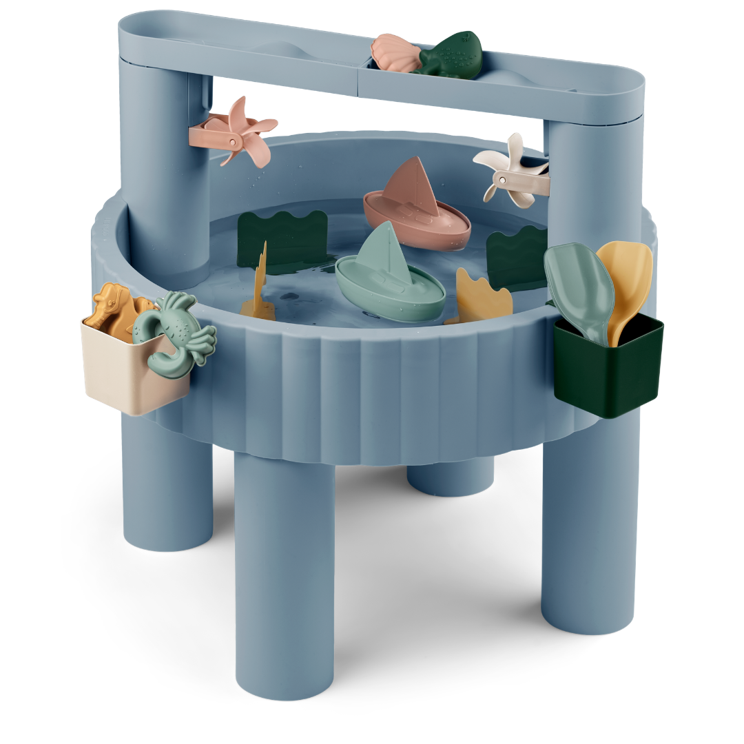 Liewood Sepp homokozó és vizező játékasztal kék színben kiegészítőkkel