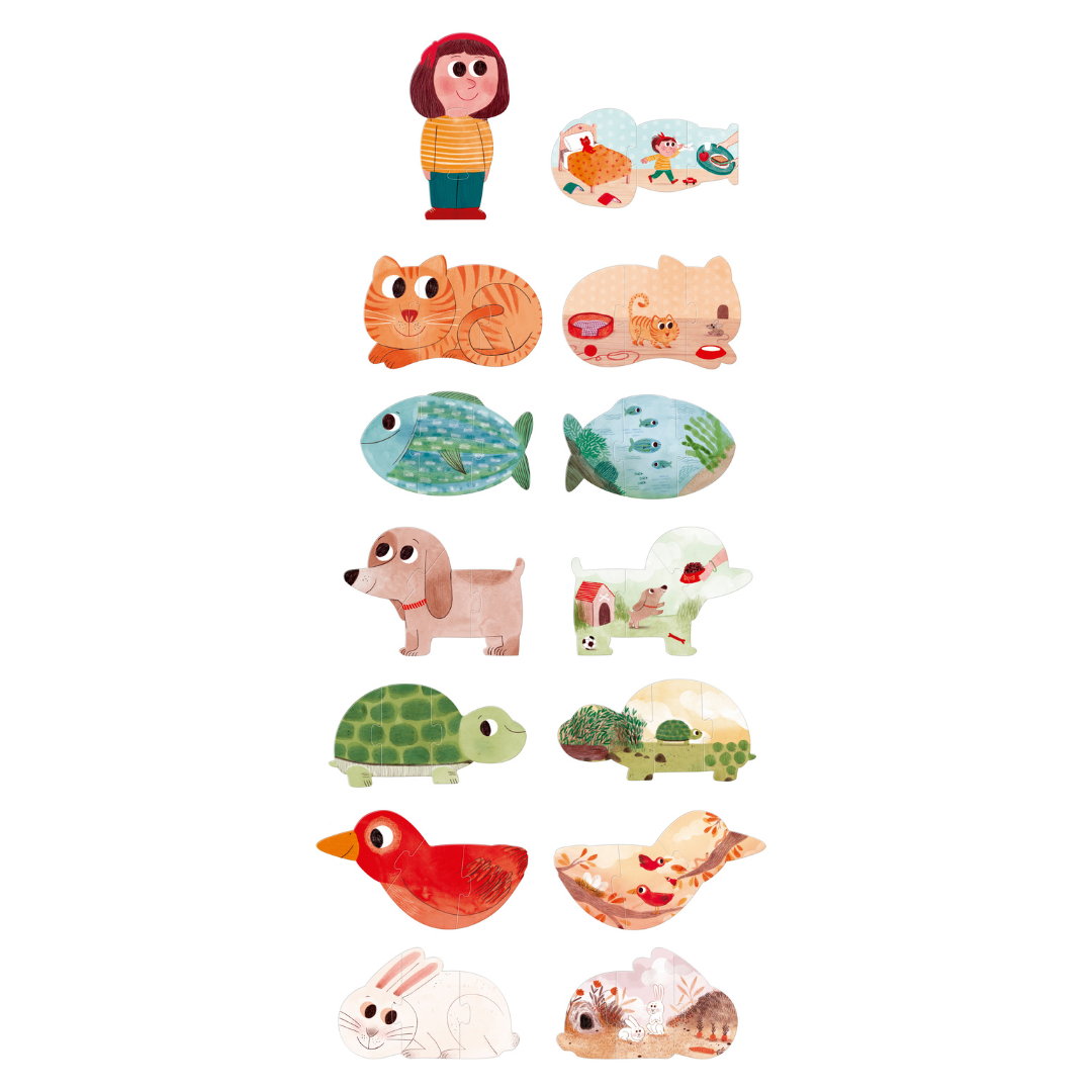 Londji kirakó játék gyerekeknek három éves kortól - kétoldalú, progresszív puzzle - Pippadu