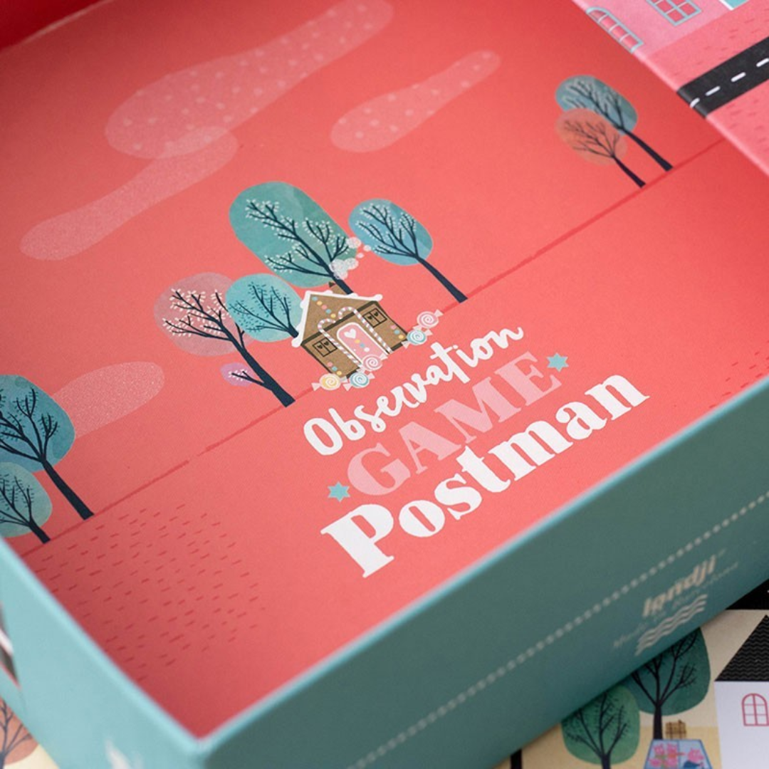 Londji A postás megfigyelő társasjáték dobozának illusztrációja