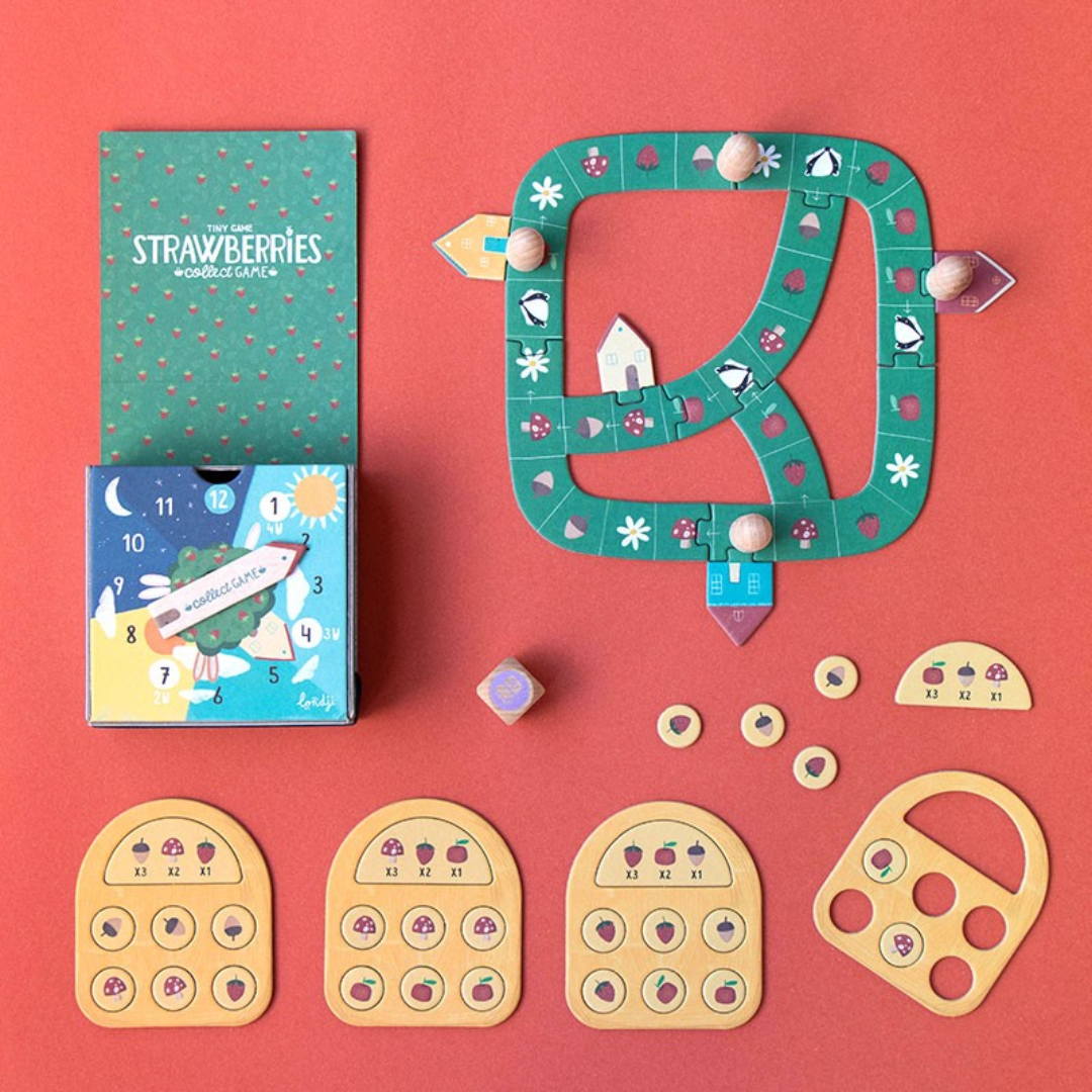 Londji Epres kaland mini stratégiai társasjáték játékelemekkel, pályával és kosarakkal