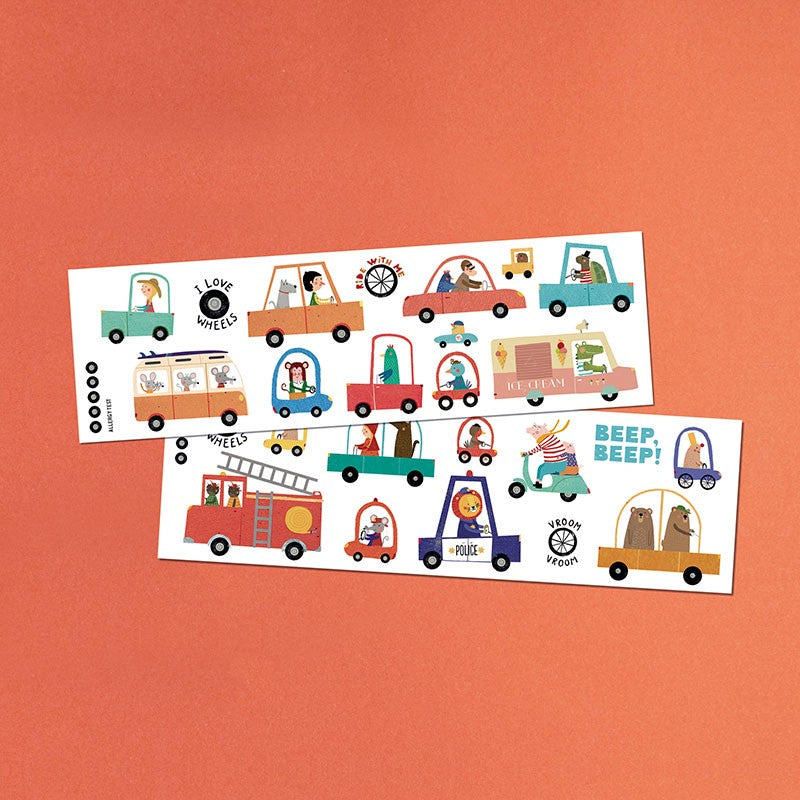 Londji Tütű gyerek tetoválás ívek autós és járműves mintákkal