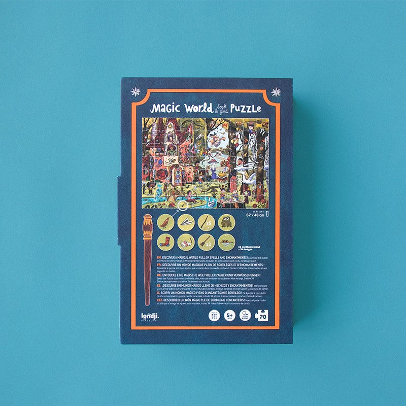 A Londji Varázsvilág puzzle doboz hátoldala