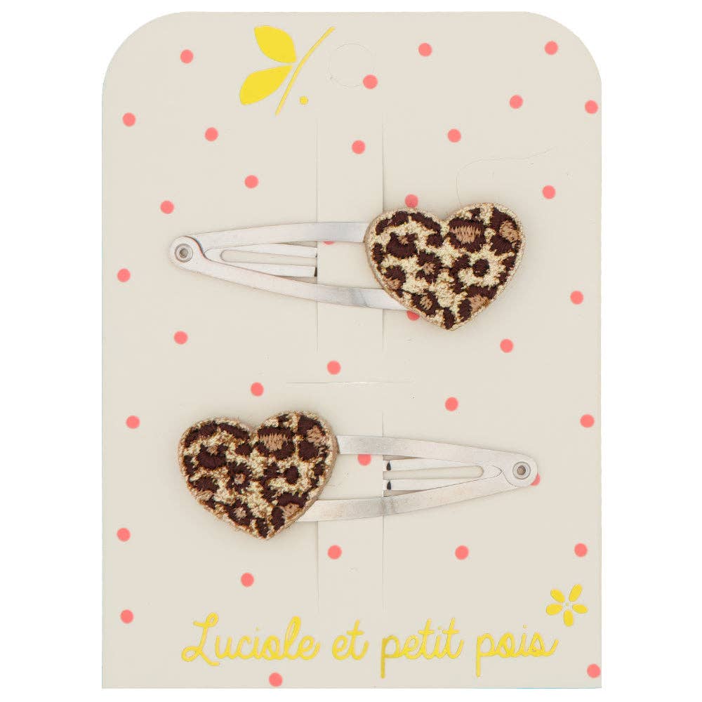 Luciole et Petit Pois hajcsat - leopárd mintás szív (2 db)