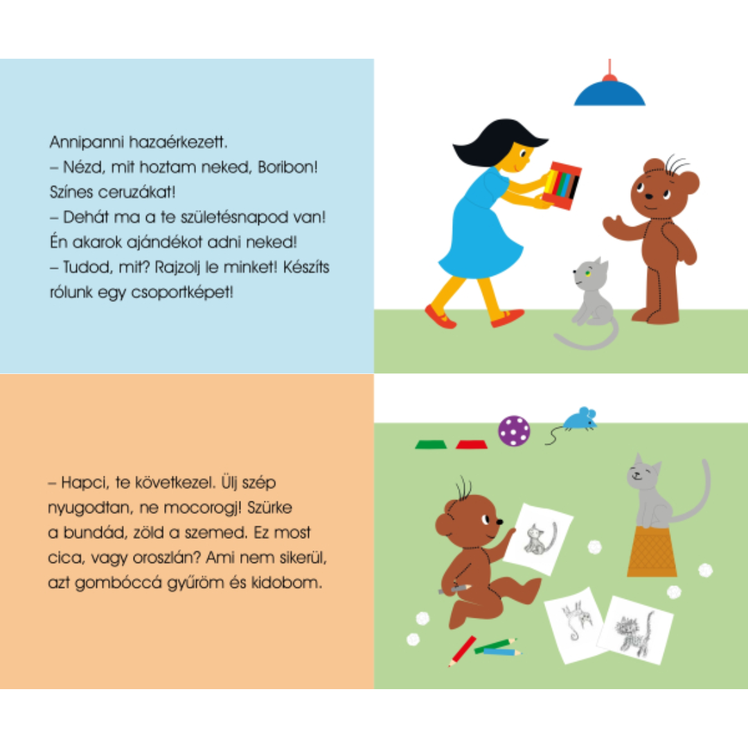 Boribon rajzol Marék Veronika könyvének lapjai - beleolvasó