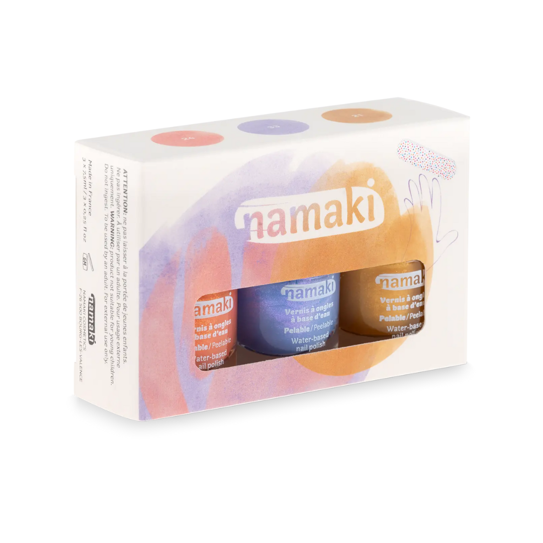 Namaki Naplemente vízbázisú gyerek körömlakk szett csomagolás elölről