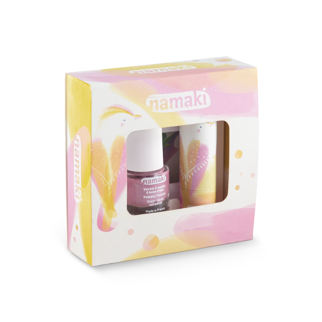 Namaki gyerek smink ajándék készlet – cinege, elölről fotózott díszdoboz