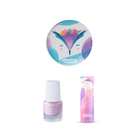 Namaki Csalogány ajándék szett tartalma – rózsaszín körömlakk, málnaillatú ajakbalzsam és baglyos tükör