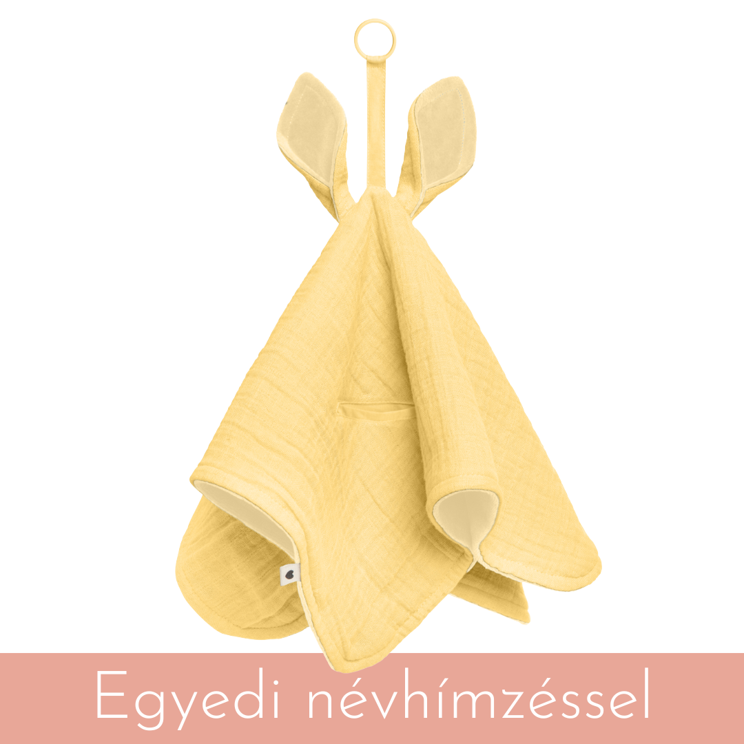 Nevesített BIBS kengurufüles szundikendő krémsárga színben