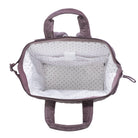 Pelenkázó hátizsák számtalan belső zsebbel, jó rendszerézési lehetőséggel - Cherry pamut bársony anyagból